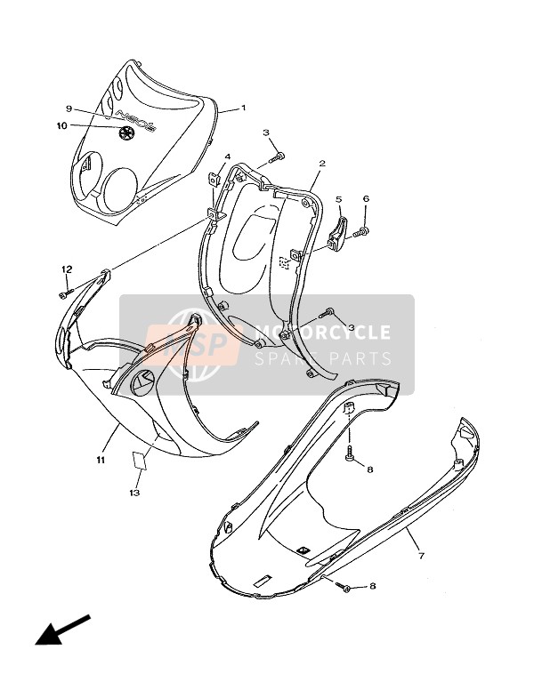 5ADF1519010M, Formteil, Kotflugel, Yamaha, 0